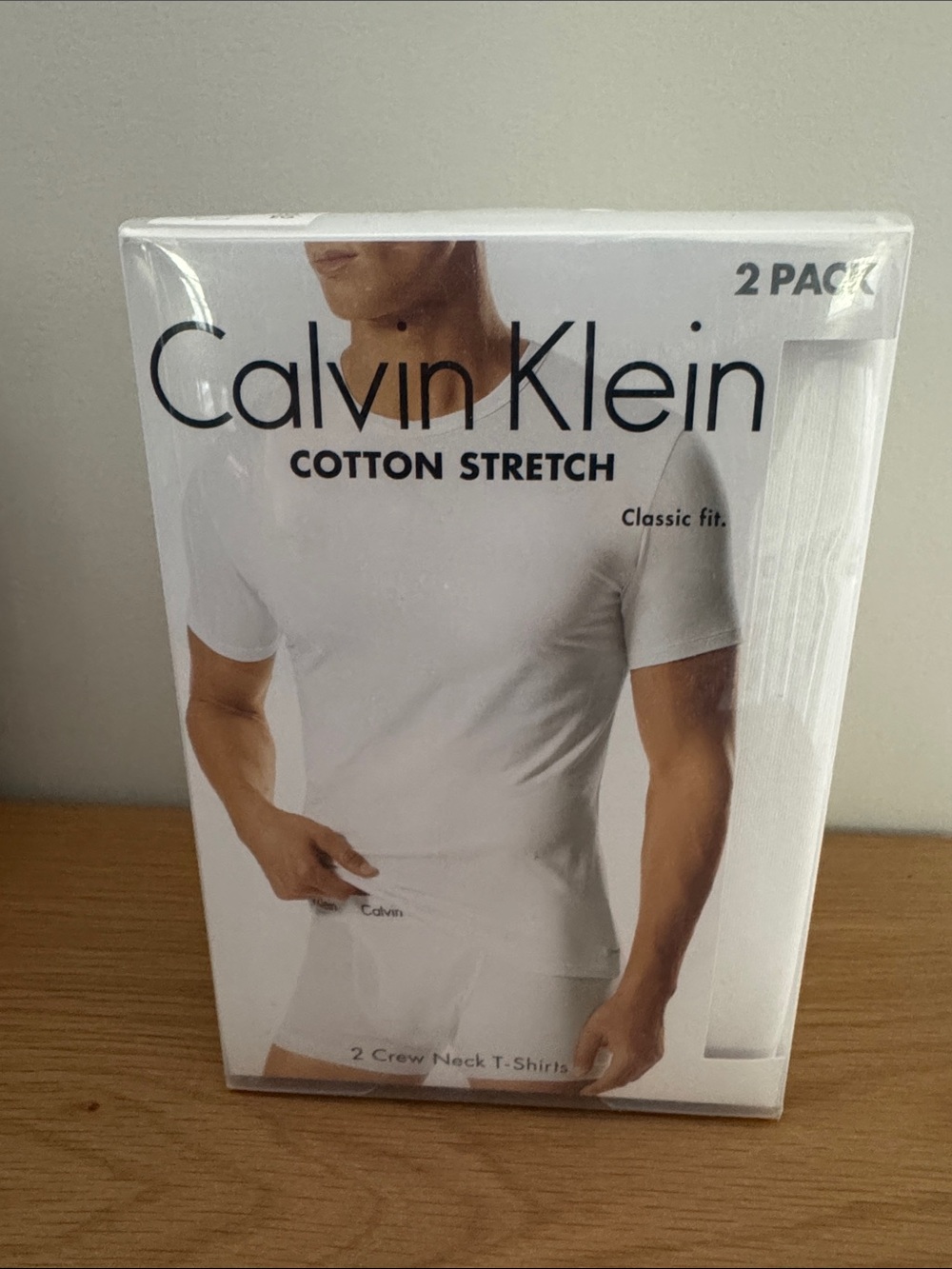 Calvin Klein White Cotton Stretch Crew Neck T-Shirts - 2 Pack